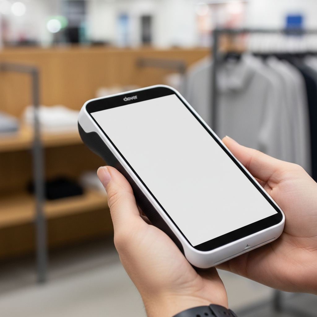 Close-up of a merchant holding a Clover Flex POS terminal, demonstrating the hardware involved in payment gateway vs payment processor key differences explained 2026 pricing update