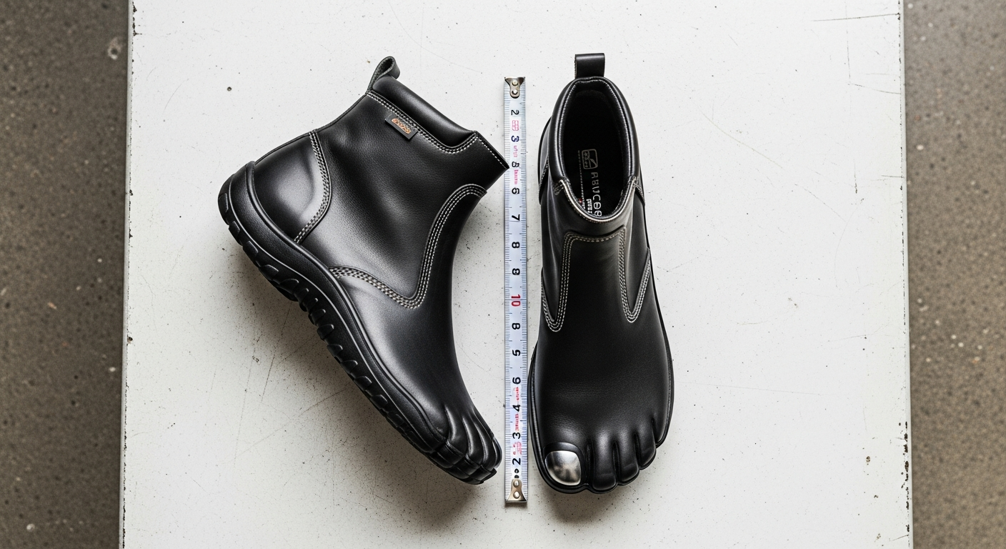 New barefoot steel toe boots showcasing wide toe box and flexible sole